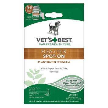Vet`s Best (Ветс Бест) Flea&Tick Spot On – Капли для собак от блох и клещей