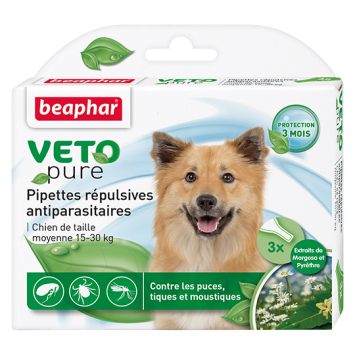 Beaphar (Беафар) Veto  pure БиоКапли от паразитов для собак средних пород