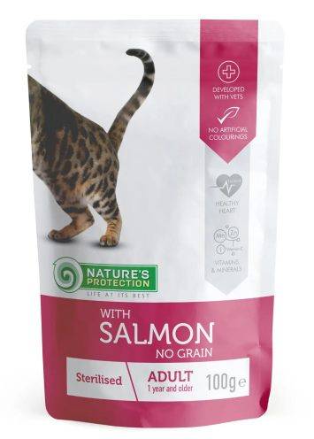 Nature's Protection (Нейчерс Протекшн) Sterilised with Salmon – Консервированный корм для взрослых стерилизованных кошек (лосось)