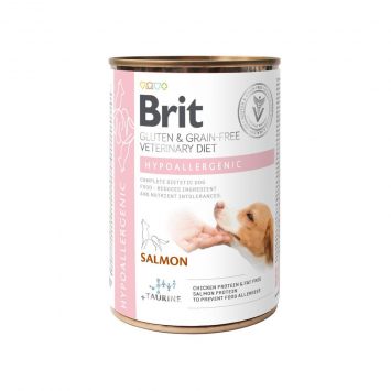 Brit (Брит) VetDiets Hypoallergenic - Влажный корм для собак с пищевой аллергией или непереносимостью (лосось/горошек)