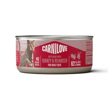 Carnilove (Карнилав) Cat Adult Gravy Turkey & Reindeer – Консервированный беззерновой корм для взрослых кошек всех пород, паштет с индейкой и северным оленем