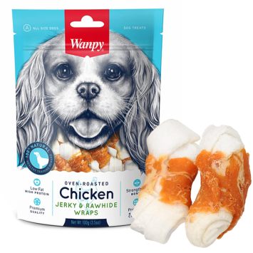 Wanpy (Ванпи) Chicken Jerky and Rawhide Wraps - Лакомство кость с вяленой курицей для собак