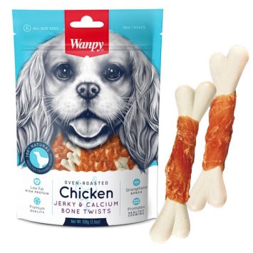 Wanpy (Ванпи) Chicken Jerky Calcium Bone - Лакомство кость с вяленой курицей и кальцием для собак