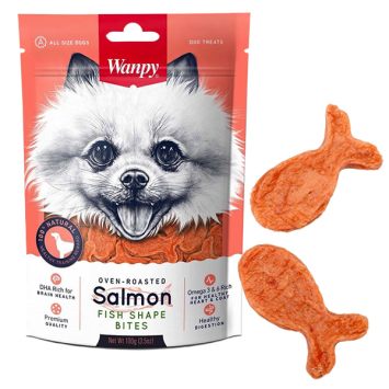 Wanpy (Ванпи) Salmon Fish Shape Bites - Лакомство рыбки с лососем для собак