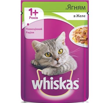 Whiskas (Вискас) влажный корм для кошек с ягненком в желе, пауч